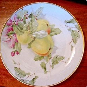 GORGEOUS Antique Rosenthal Bavaria Hand Painted Apples Plate 8.5" Rosenthal Mark